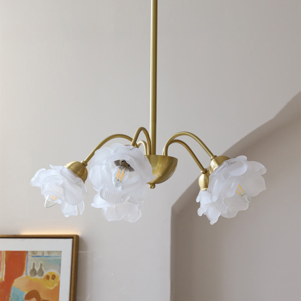 Modern French Retro Copper White Chandelier - Cueteks