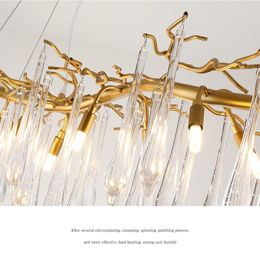 Modern Glass Teardrop Tiered Chandelier - Cueteks