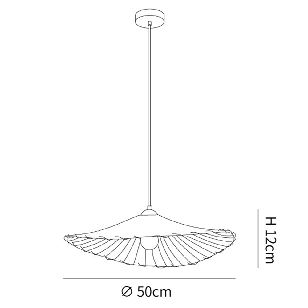 Wabi-Sabi Vintage Lotus Leaf Fabric Pendant Light - Cueteks