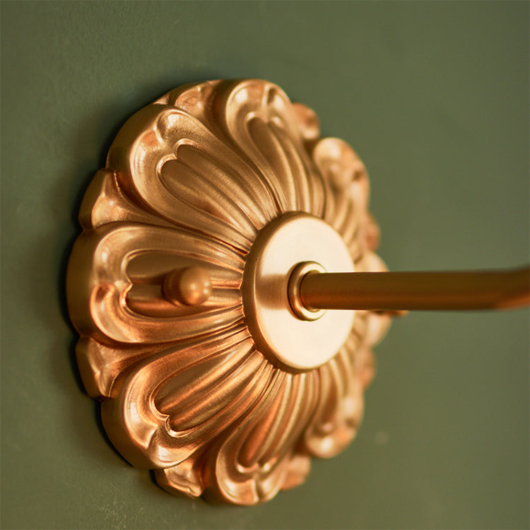 Retro Flower Petal Glass Wall Lamp Copper Wall Light - Cueteks