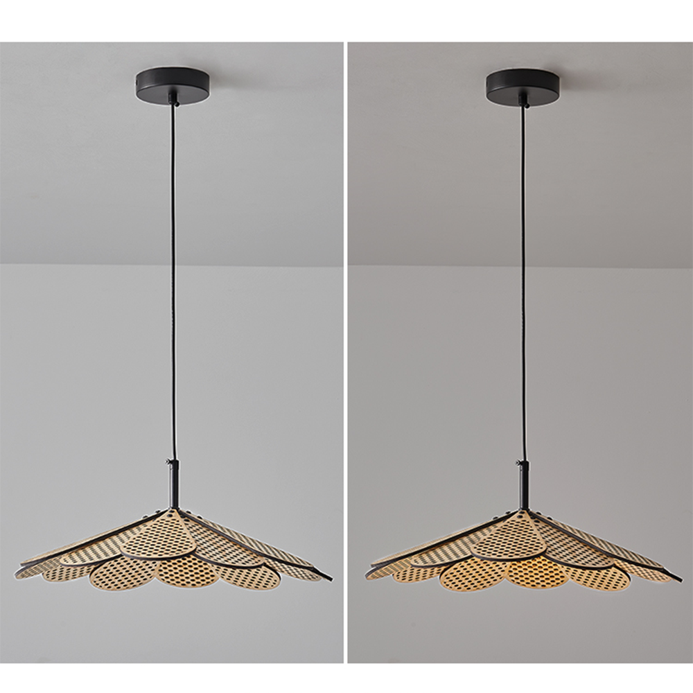 Hollyhock LED Rattan Leaves Pendant Light - Cueteks