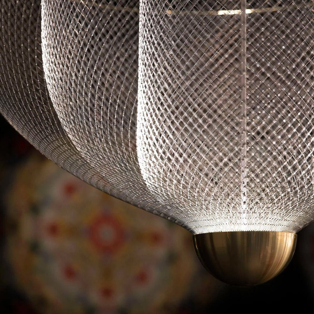 Opulent Metal Grid Pendant Light - Cueteks