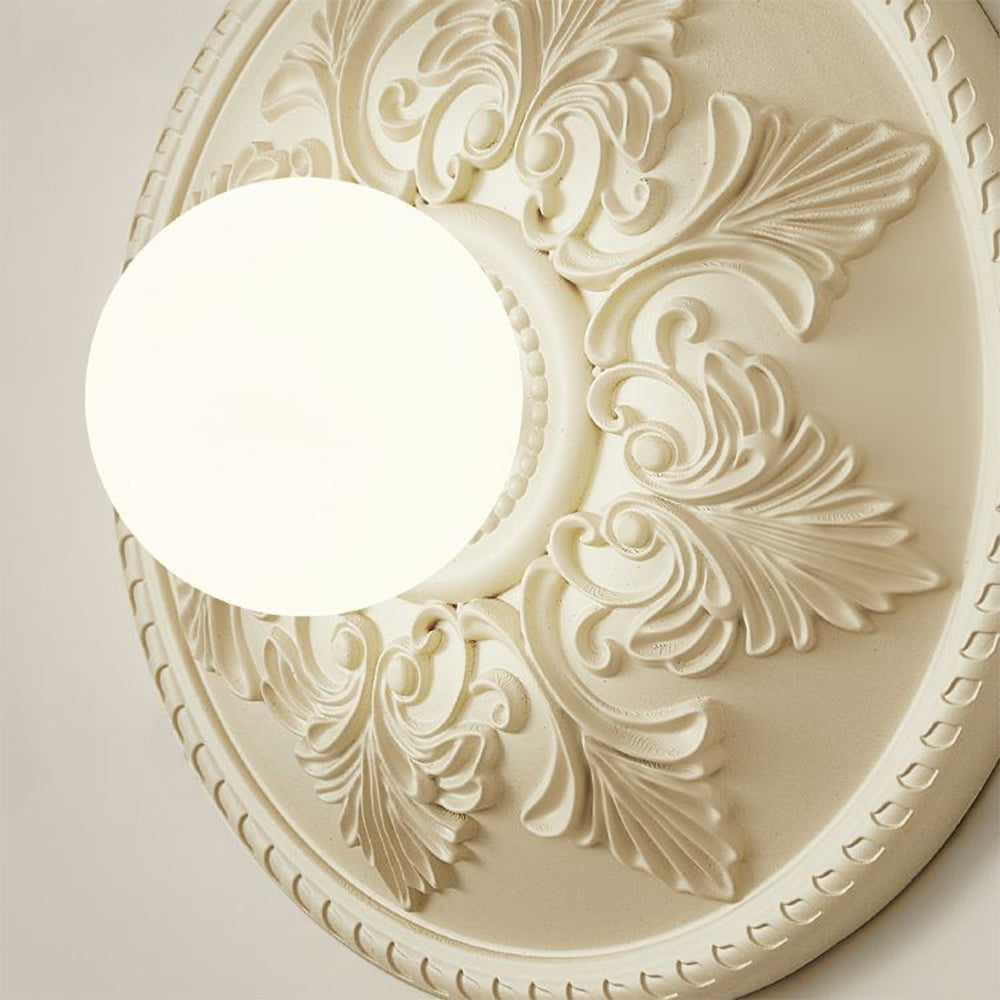 French Style Glass Milky Coffee Wall Light Sconces - Cueteks