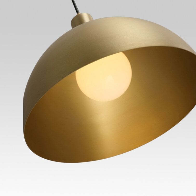 Mid-Century Modern Brass Dome Hanging Pendant Light - Cueteks
