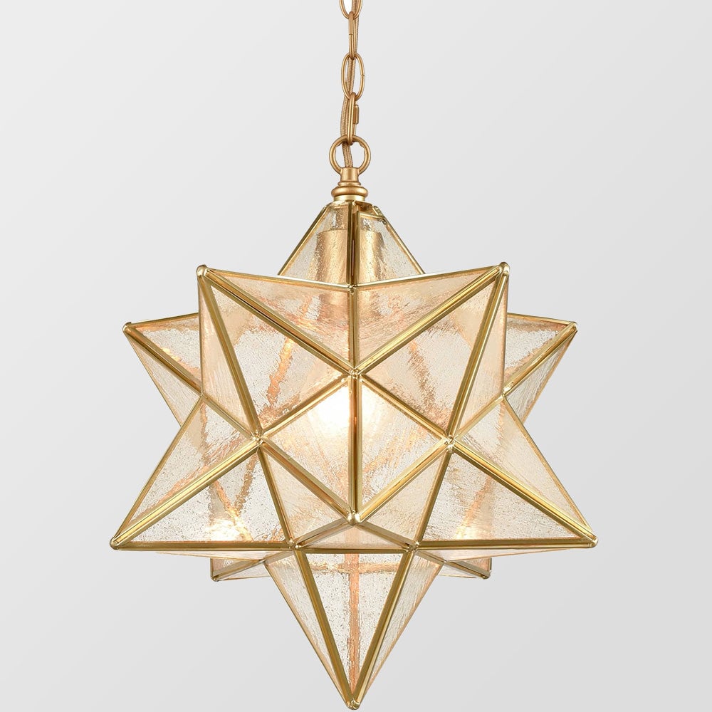 Decorative Star Shape Glass Hallway Pendant Light - Cueteks