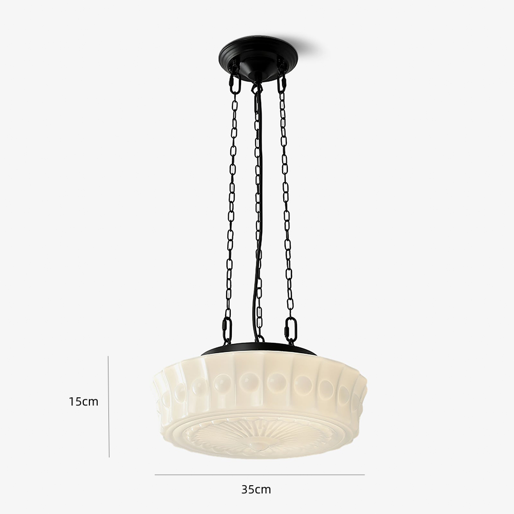 White Vintage Round Pendant Light - Cueteks