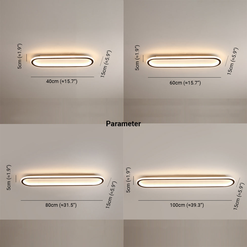 Quinn Deckenleuchte Rechteckig 2 Farbe, 40/60/80/100cm - Cueteks