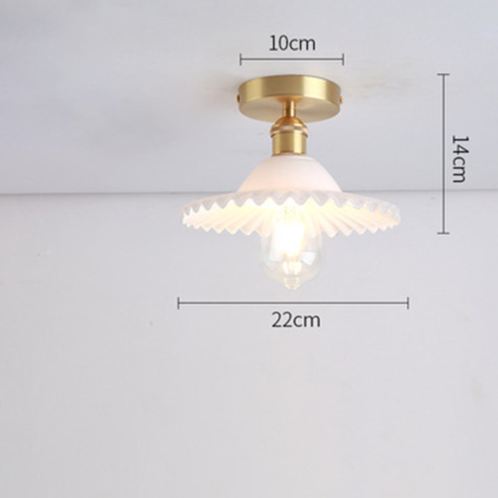Simple Glass Semi Flush Ceiling Lights - Cueteks