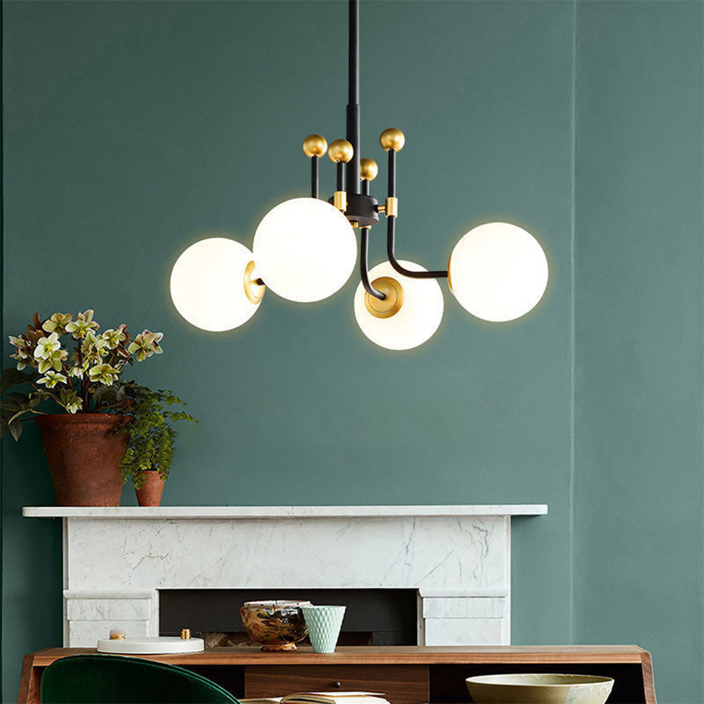 Black Gold Sputnik Chandelier Modern Pendant Light - Cueteks