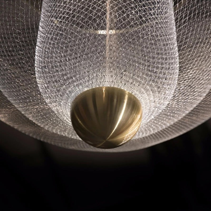 Opulent Metal Grid Pendant Light - Cueteks