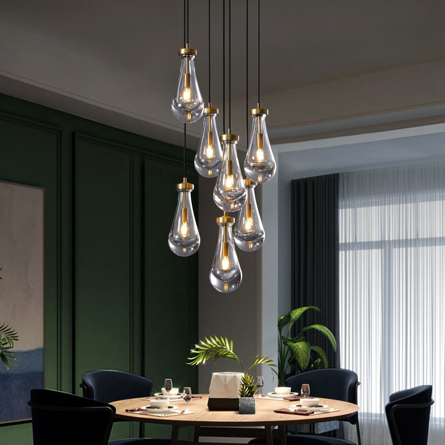 Modern Art Deco Raindrop Chandelier - Cueteks