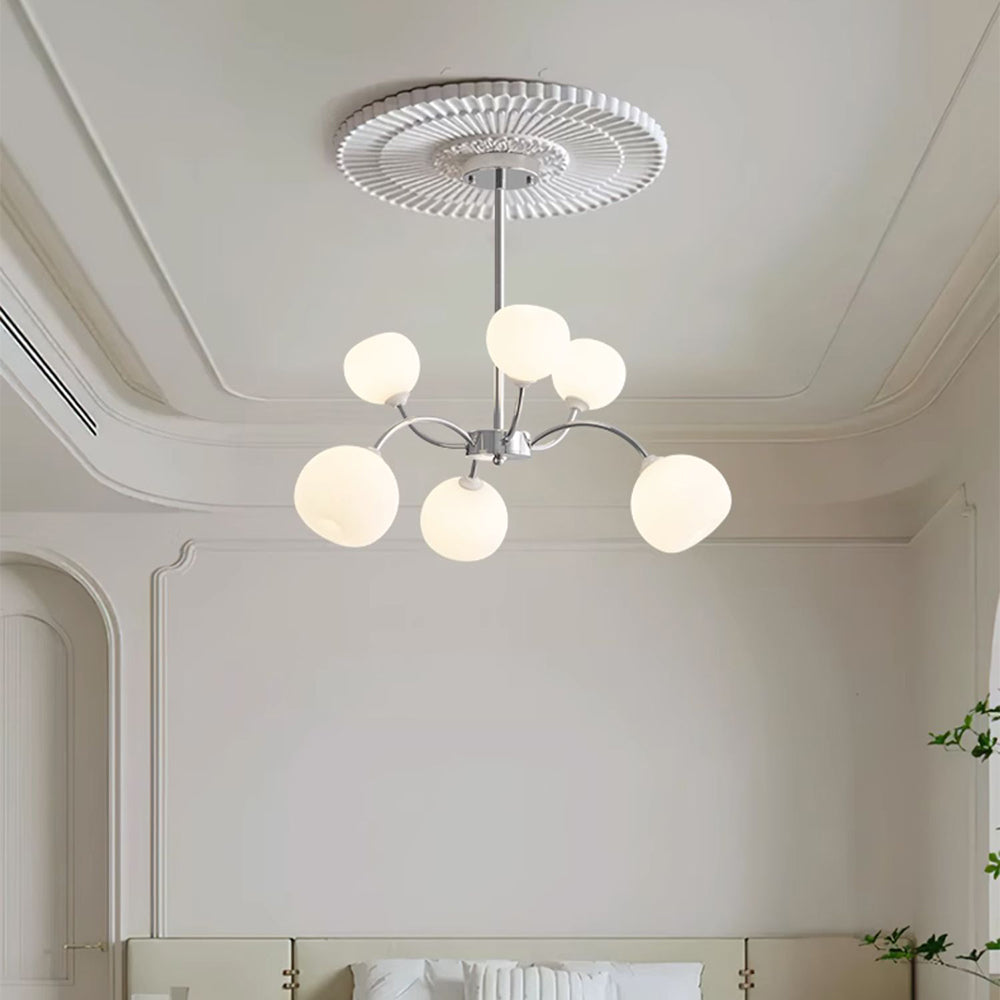 White Glass Globe Sputnik Shape Chandelier - Cueteks