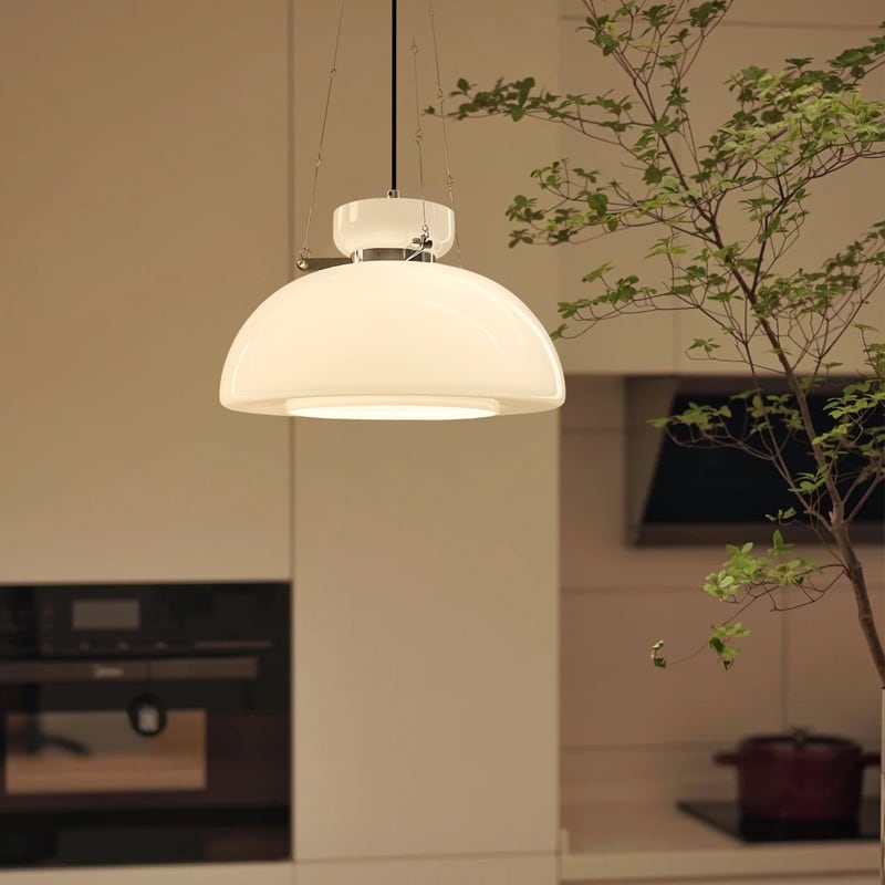 Vintage Milk Dome Glass Pendant Light - Cueteks