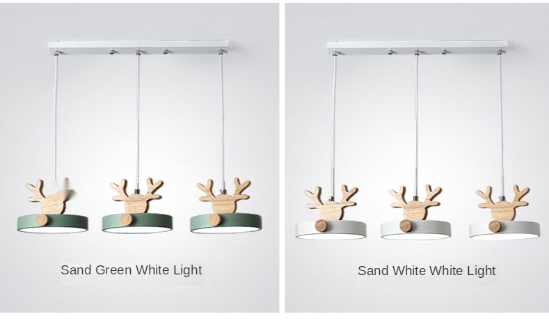 Morandi Holz LED Kronleuchter Hirschgeweih Pendelleuchte - Cueteks