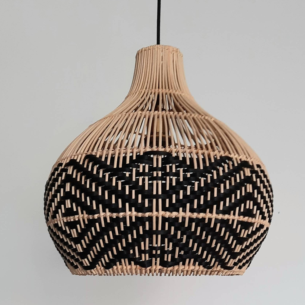 Vintage Ratten Handwoven Pendant Light - Cueteks