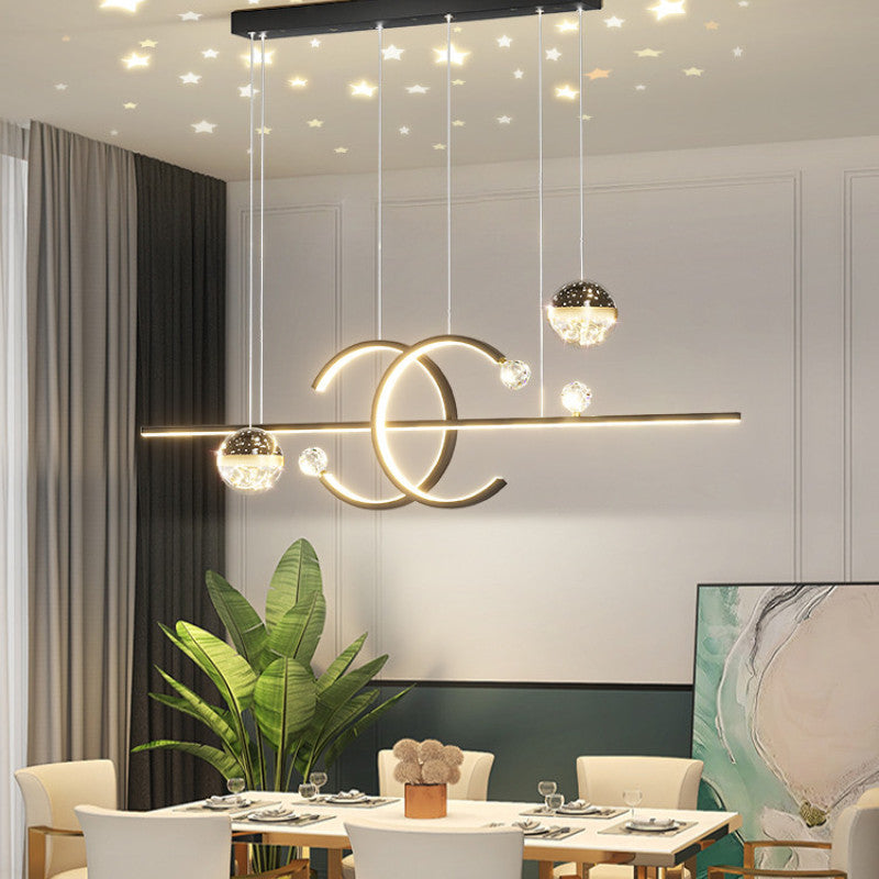 Madina Moderne Lineare LED Kronleuchter Sternenhimmel Pendelleuchte für Esszimmer - Cueteks