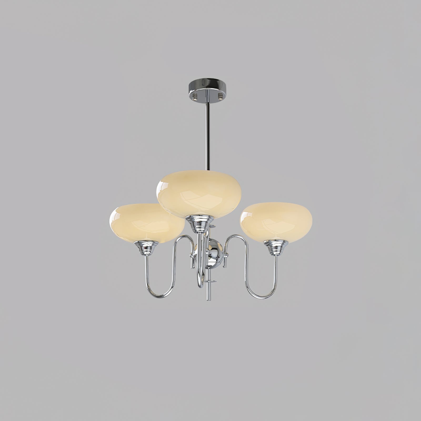 Vintage Creamy Persimmon Glass Chandelier - Cueteks