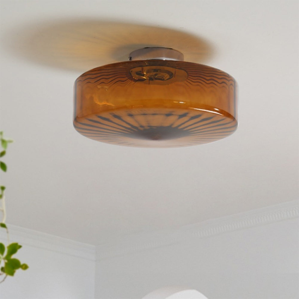 Medieval Glass Corrugated Ceiling Lamp - Cueteks