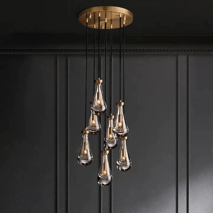 Modern Art Deco Raindrop Chandelier - Cueteks
