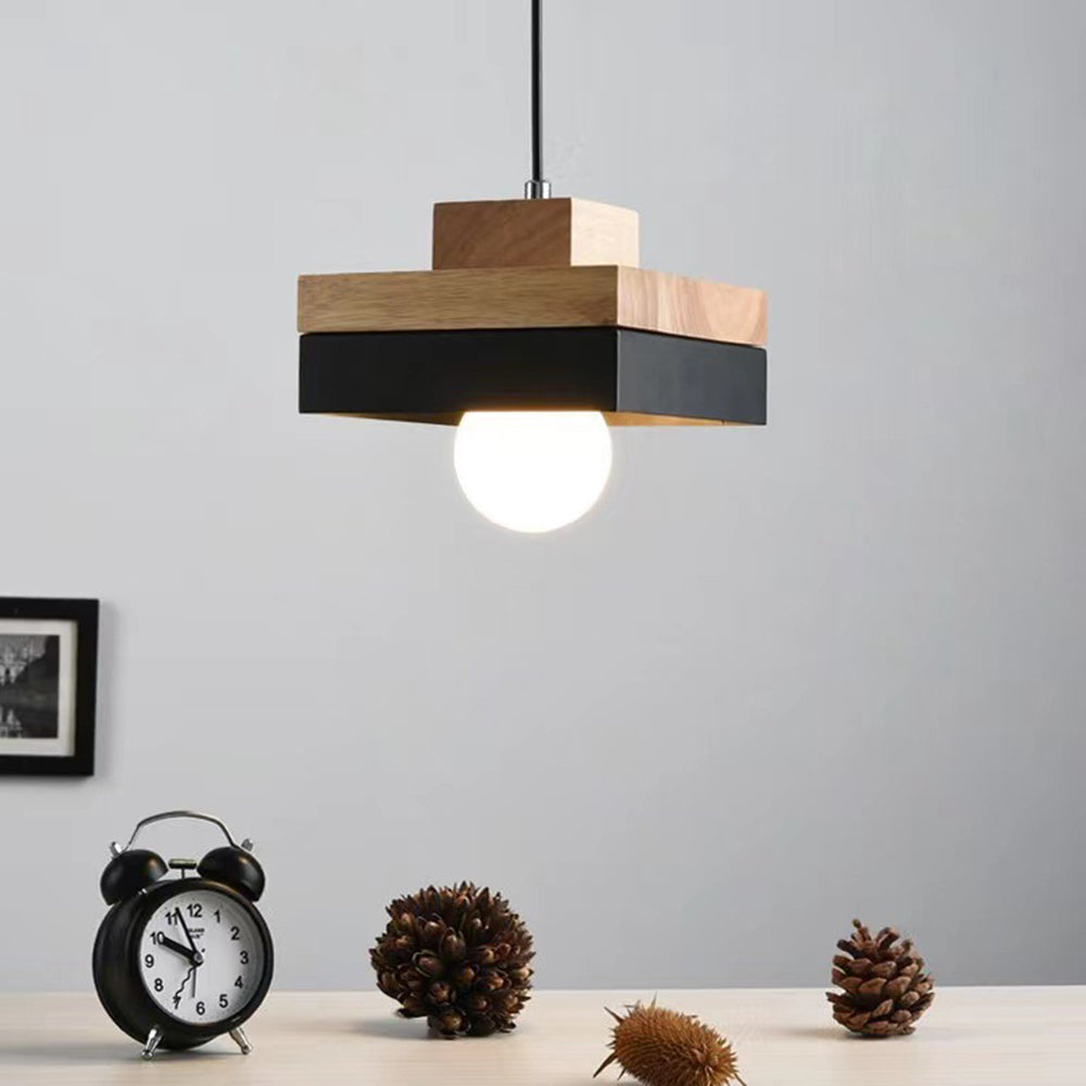 Industrial Wood Pendant Light - Cueteks