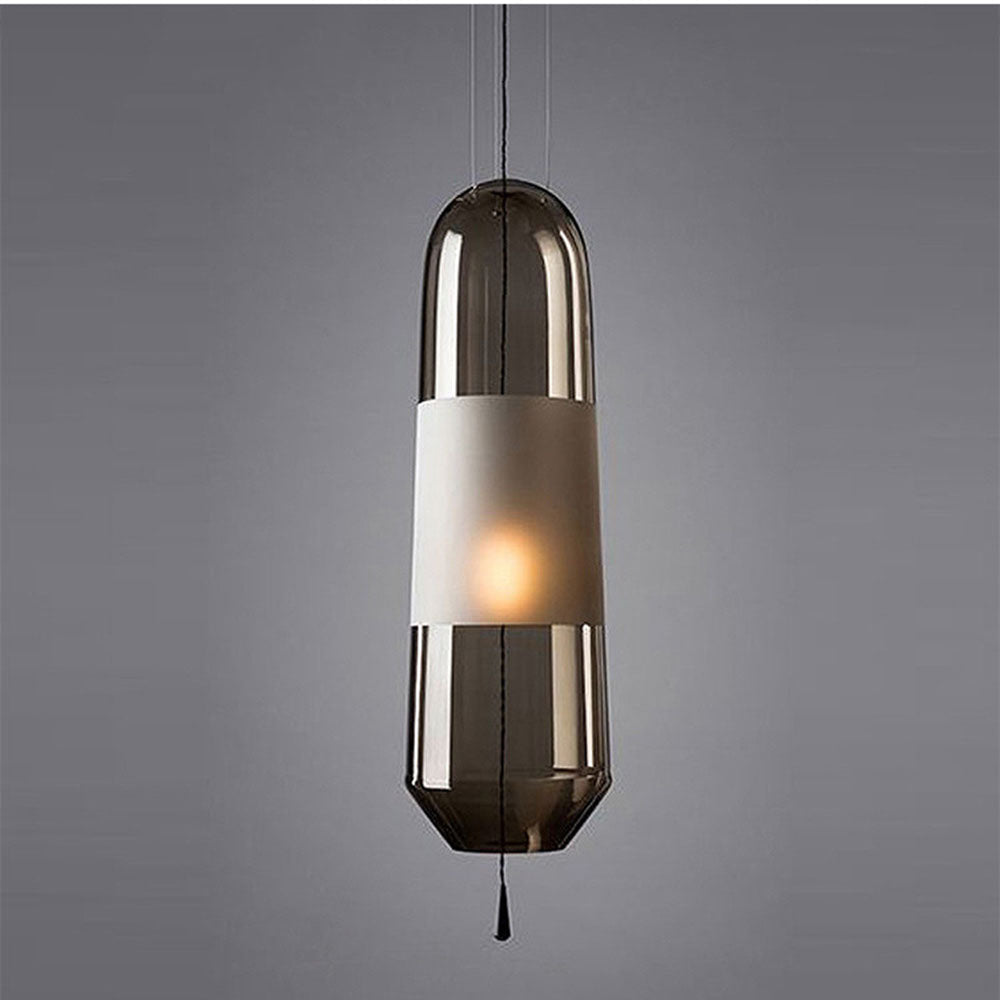 Designer Capsule Shaped Glass Pendant Lamp - Cueteks