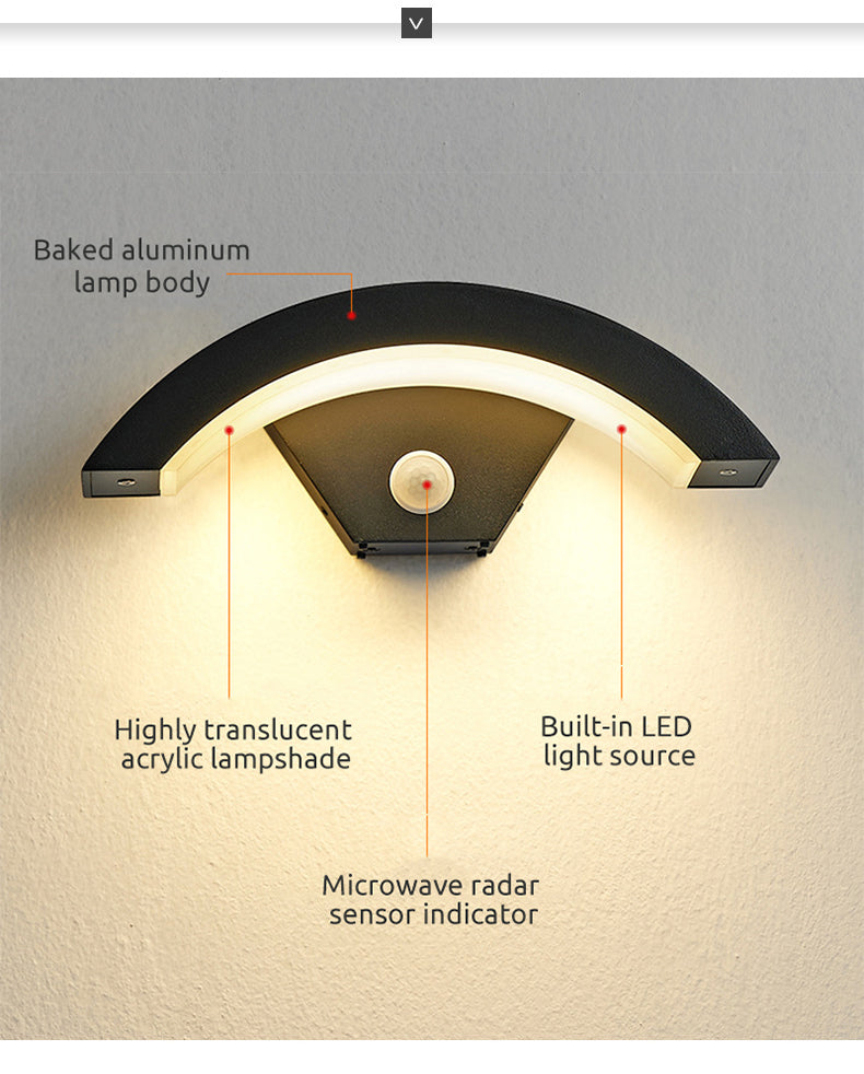 Wasserdichte Sensor-Wandleuchte mit warmweißer LED - Cueteks