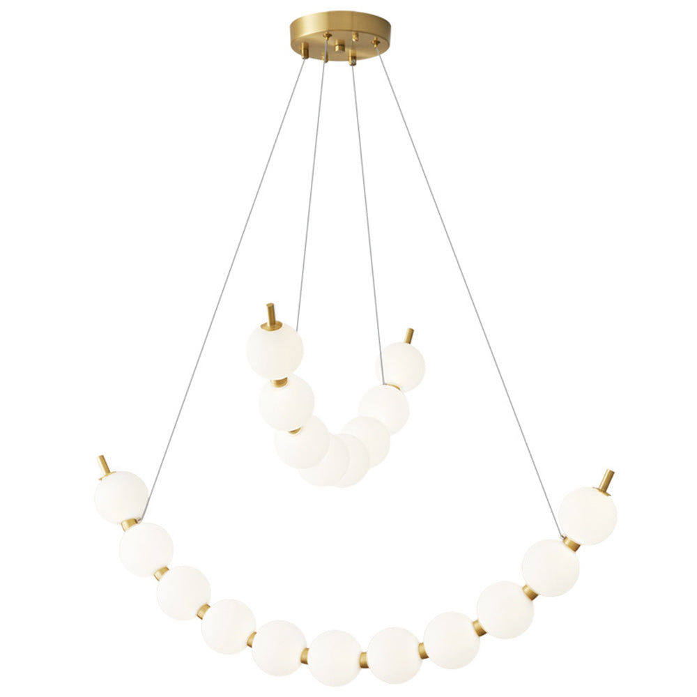 Unique Pearl Design White Ball LED Necklace Chandelier - Cueteks