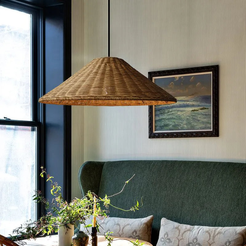 Farmhouse Handmade Rattan Pendant Light - Cueteks