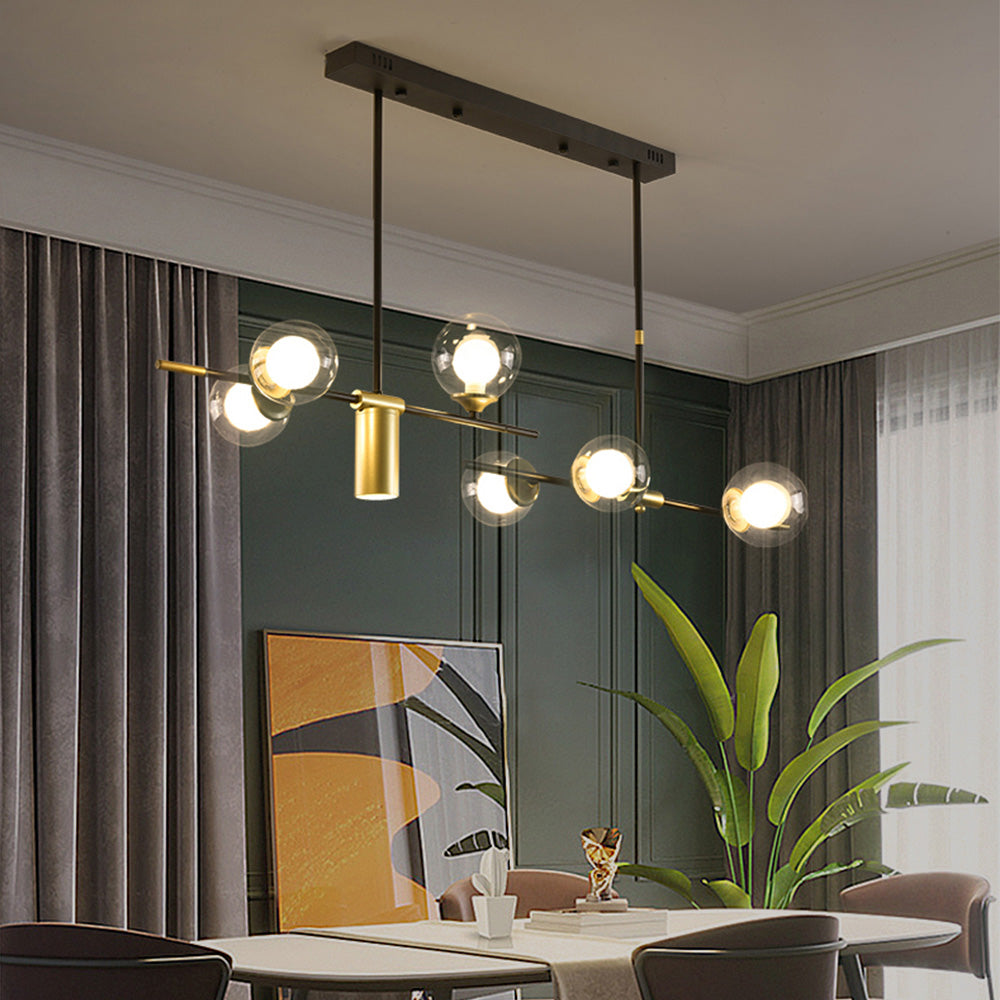 Brass Contemporary LED Chandelier Sputnik Chandelier 7-Light - Cueteks