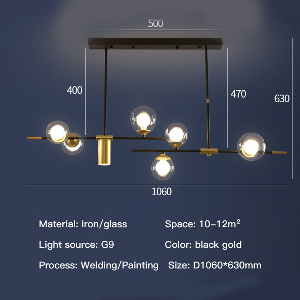 Brass Contemporary LED Chandelier Sputnik Chandelier 7-Light - Cueteks