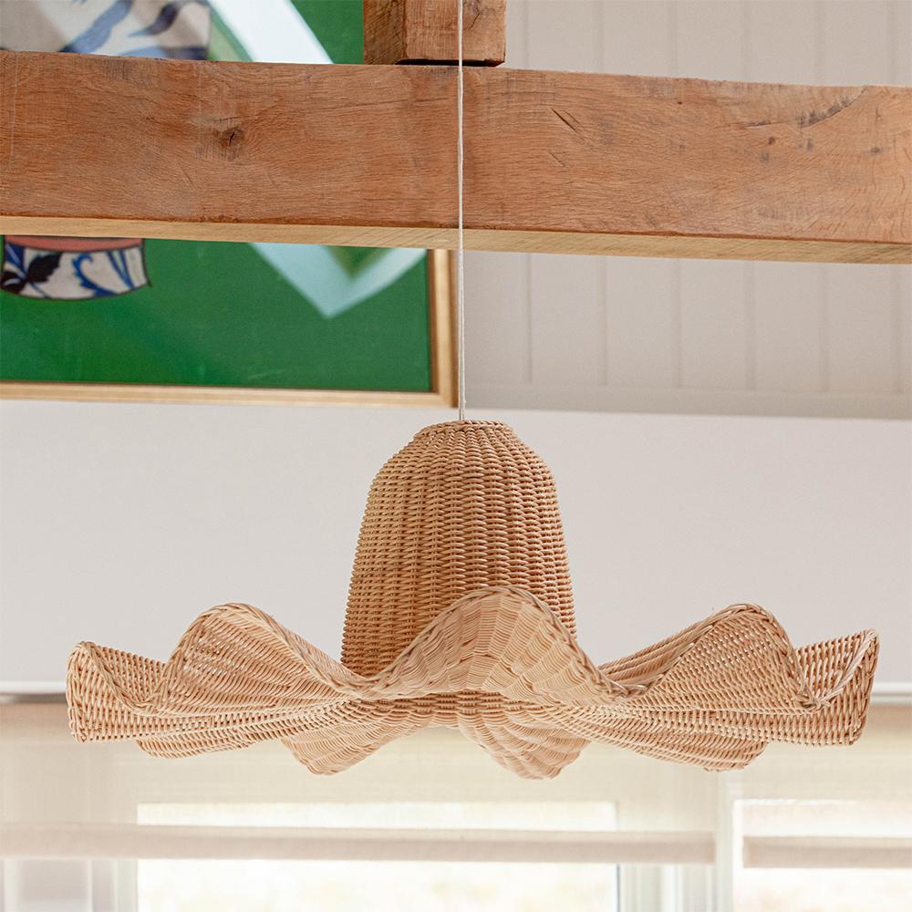 Vogue Rattan Dome Large Handwoven Pendant Light - Cueteks