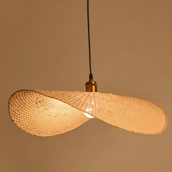Handmade Natural Bamboo Wicker Pendant Lamp For Living Room - Cueteks