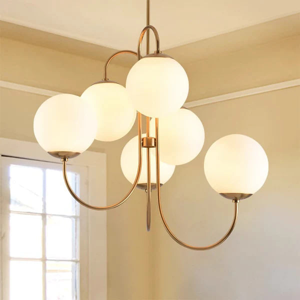 Metal Glass Vintage Chandelier - Cueteks
