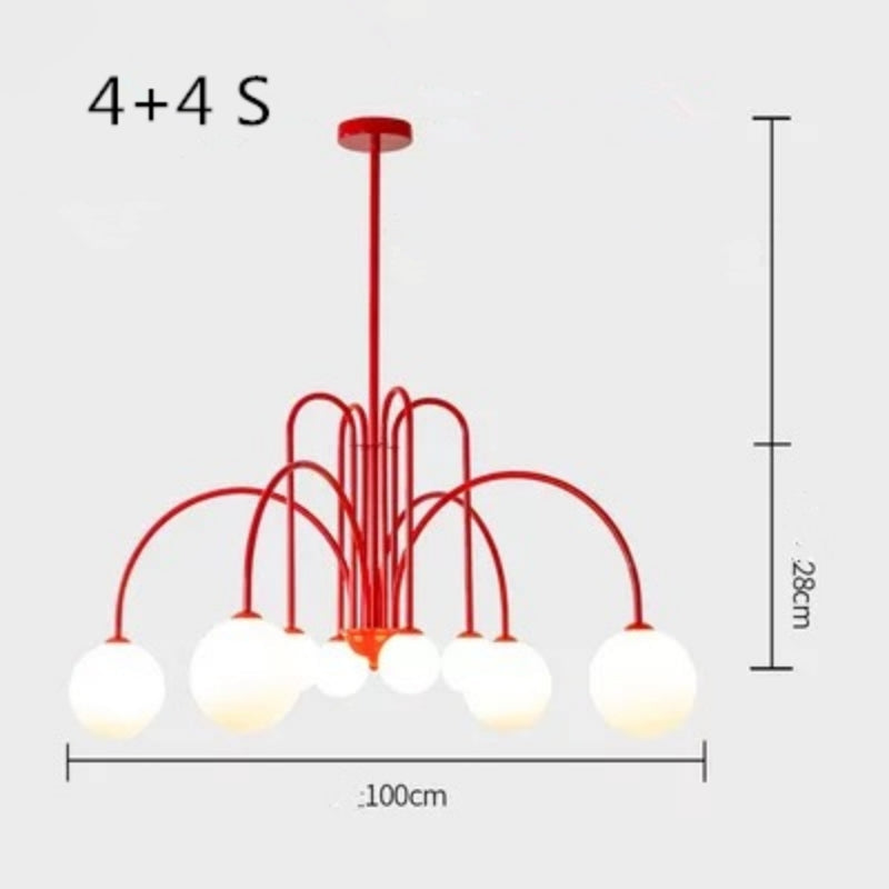 Art Deco Glass Ball Chandelier - Cueteks