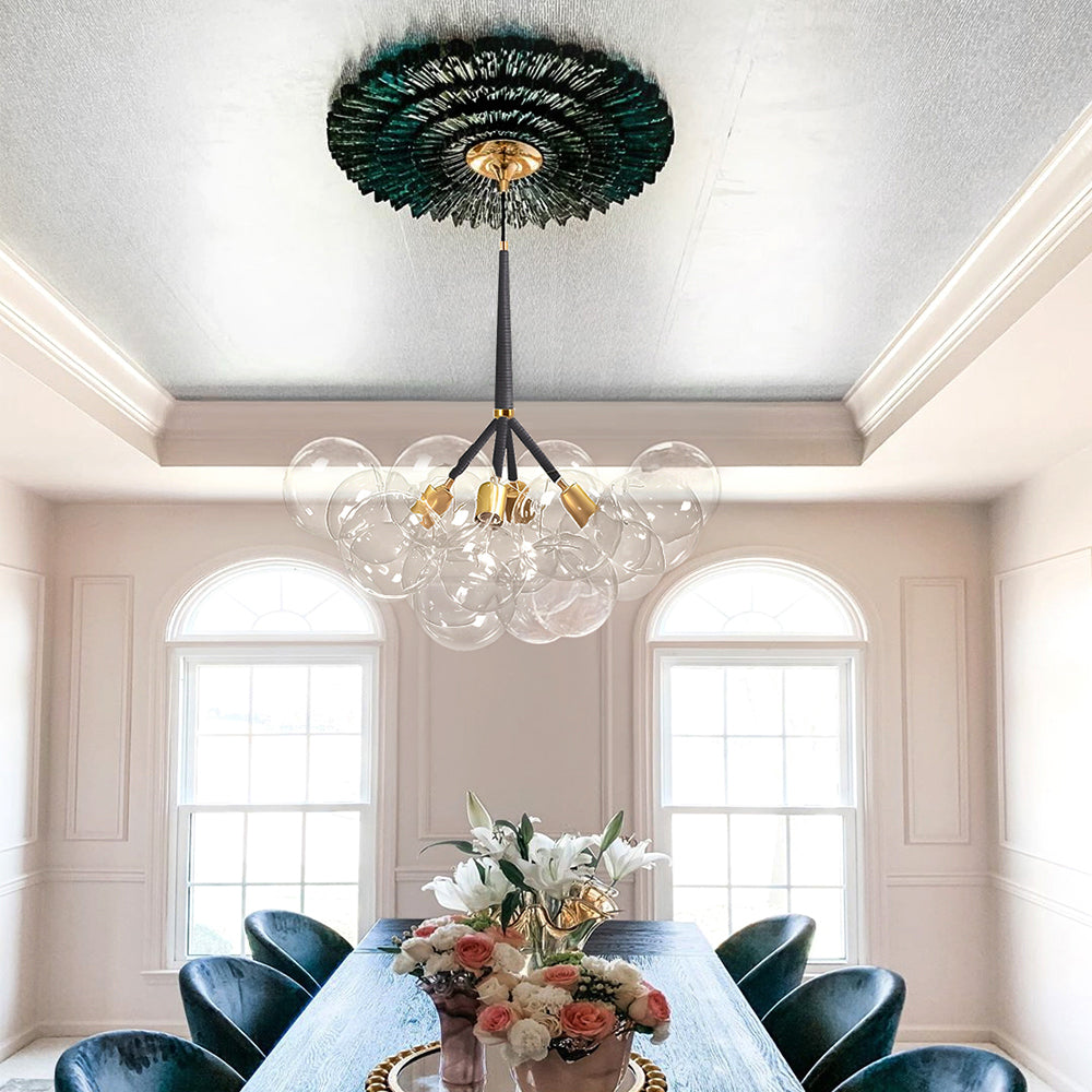 Large Glass Bubble Chandelier for Living Room - Cueteks