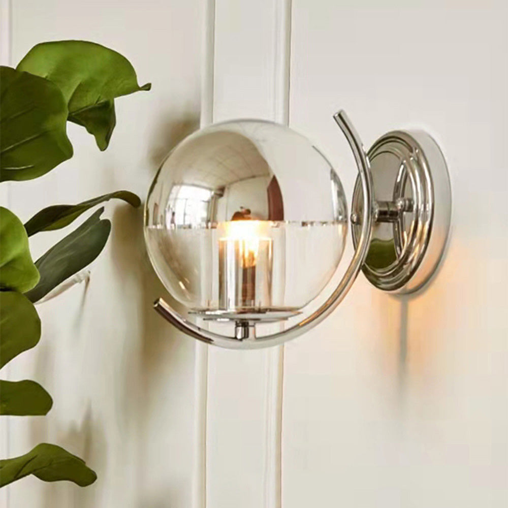 Modern Silver Glass Space Ball Chandelier - Cueteks