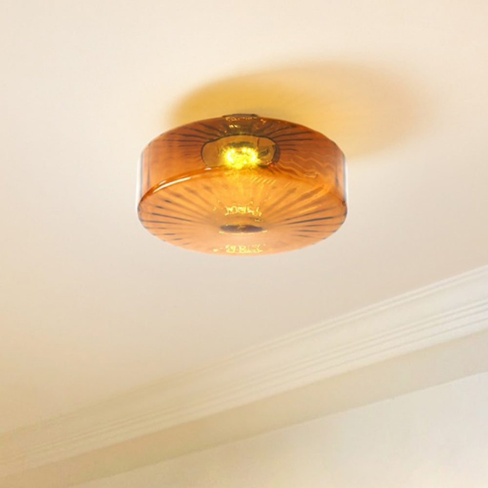 Medieval Glass Corrugated Ceiling Lamp - Cueteks