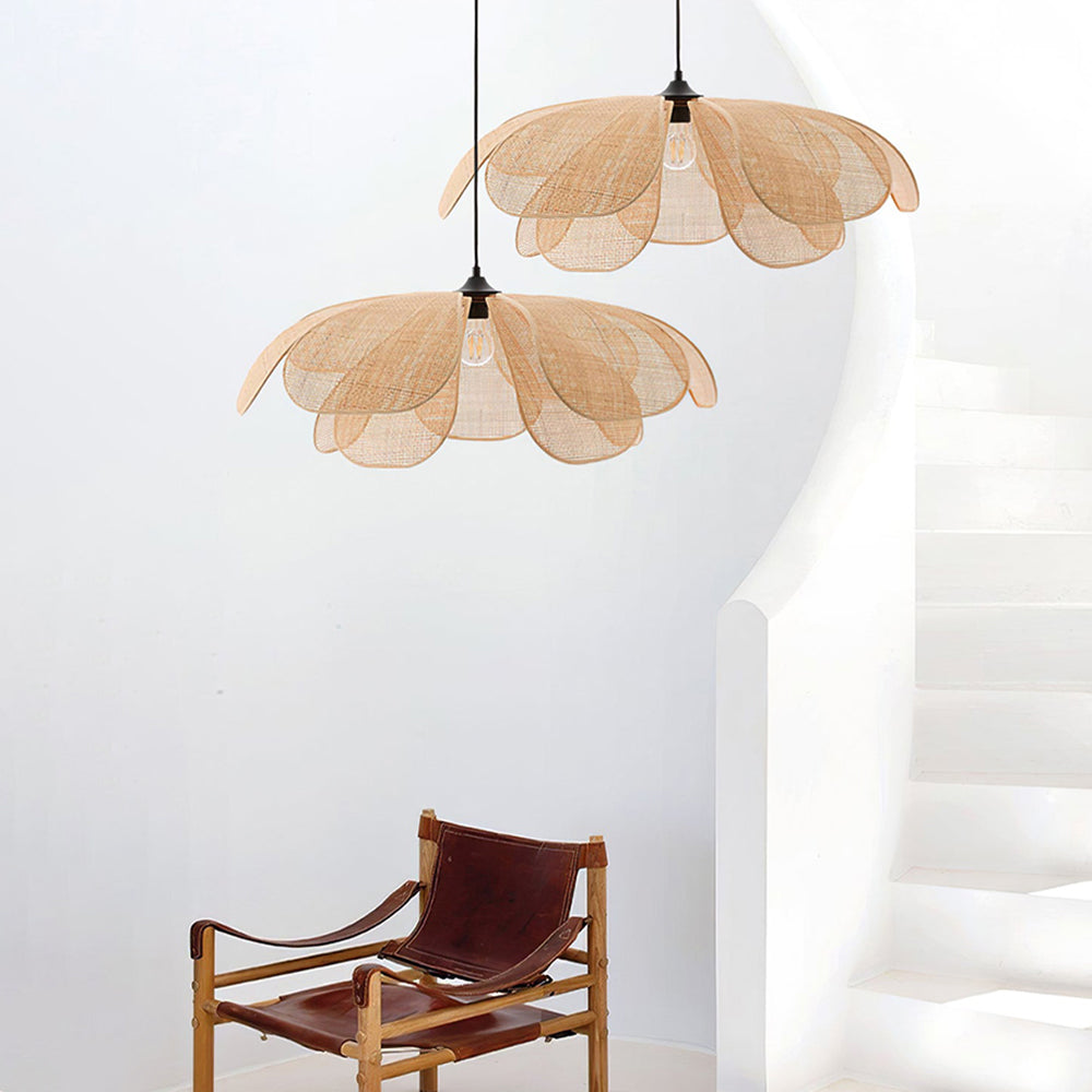 Ritta Pendelleuchte, Rattan & Weidengeflecht, ∅60/80cm - Cueteks