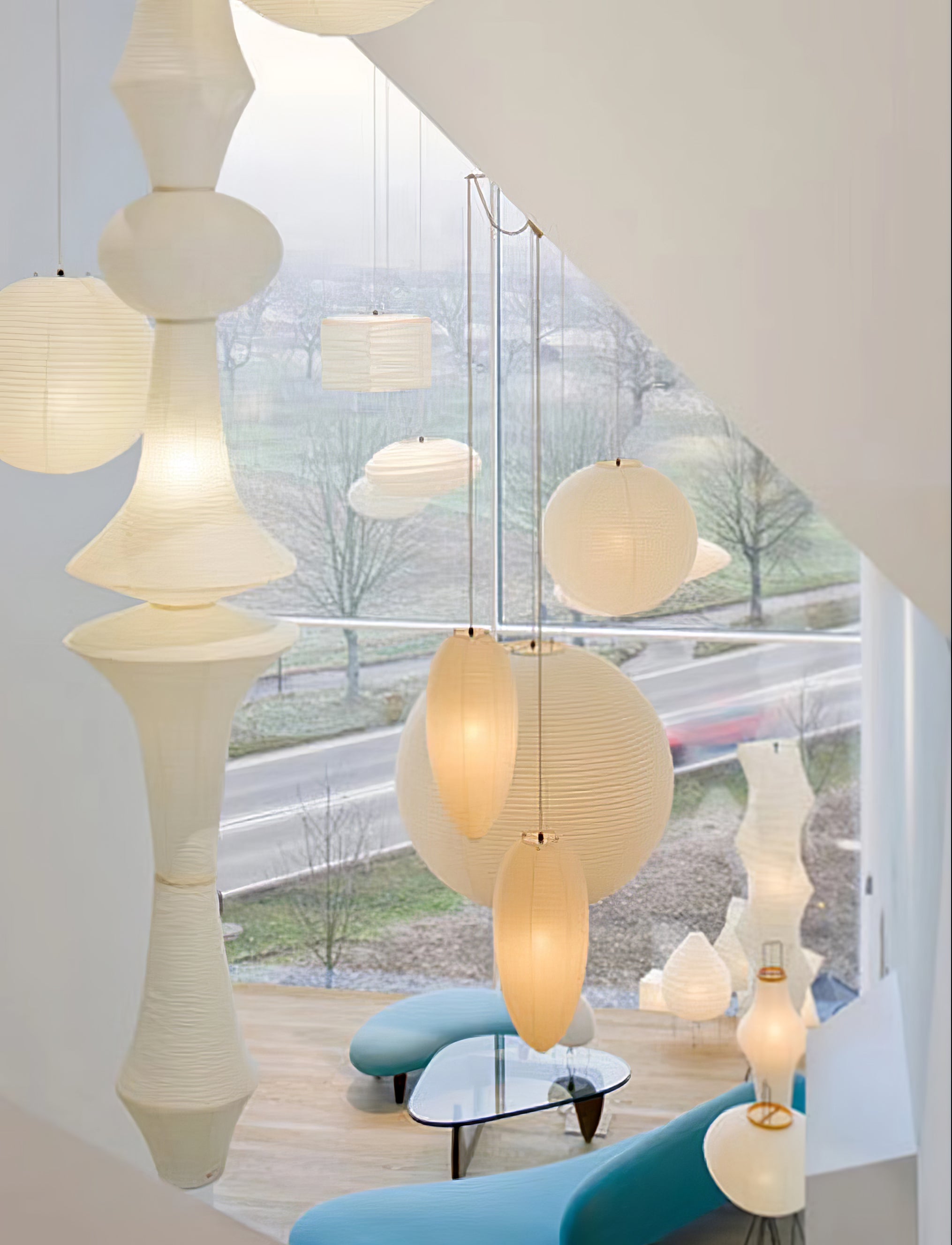 Washi Paper E Pendant Light - Cueteks