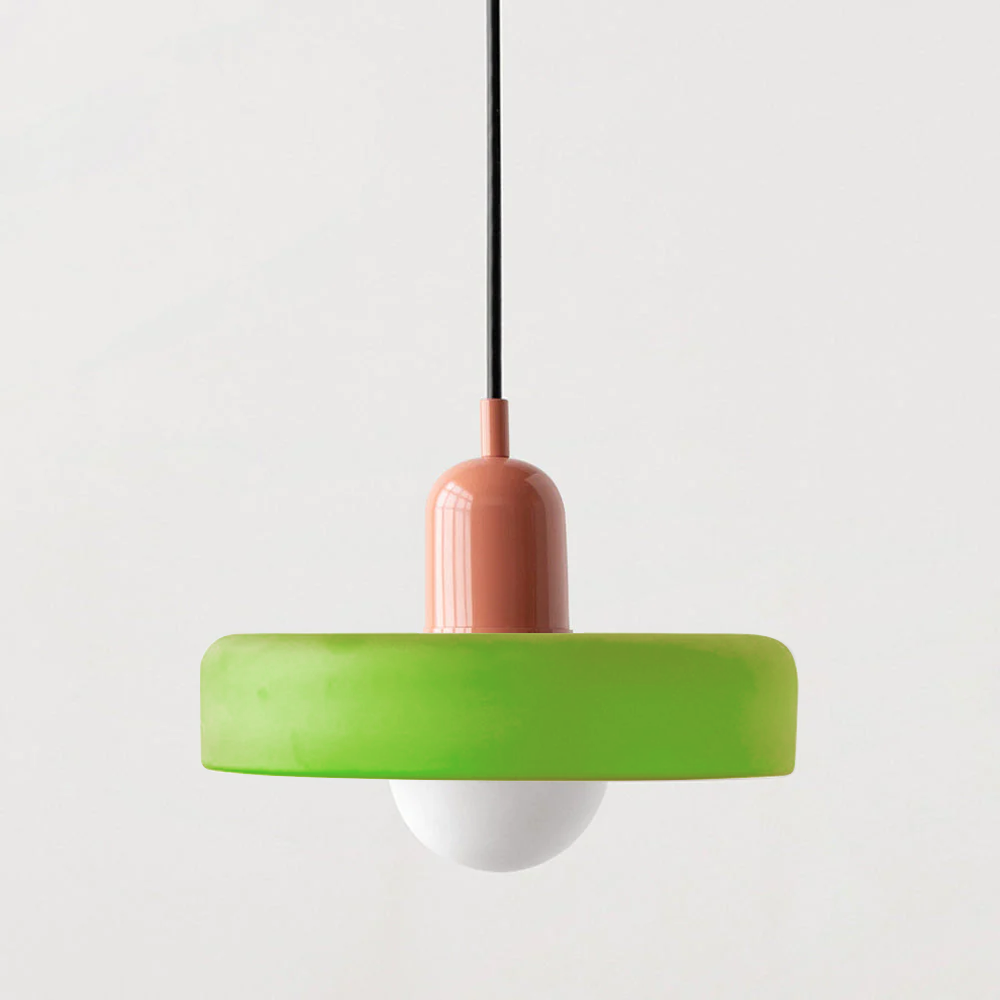 Morandi Disc Orb Bauhaus Colorful Glass Pendant Light - Cueteks