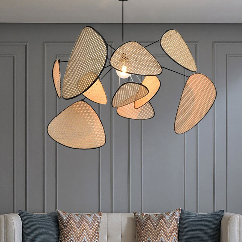 Modern Irregular Shape Rattan Kitchen Pendant Light - Cueteks