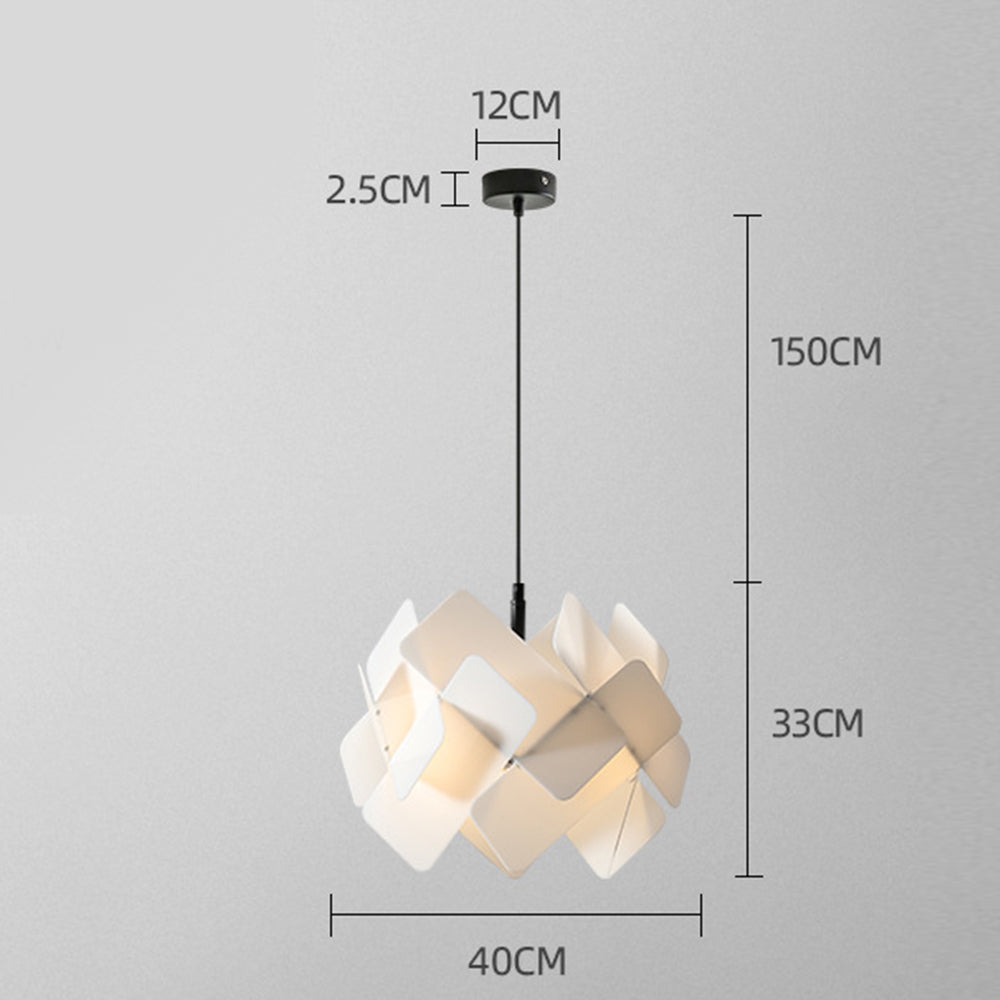Escape white diagram with 40 cm shade width, 33 cm shade height and 150 cm wire