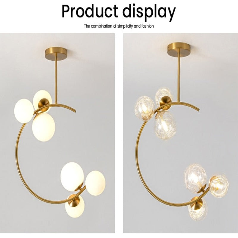 Glaskugel Deckenleuchte Goldene Lampen - Cueteks