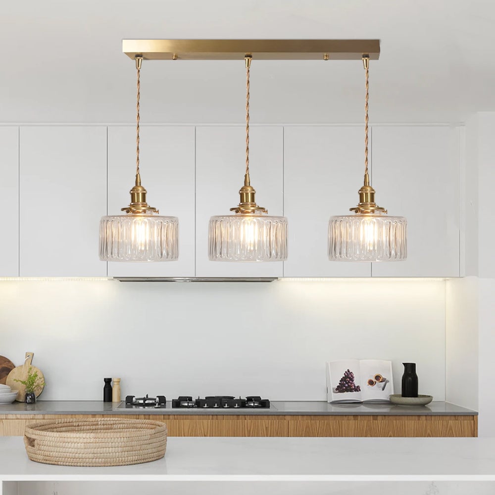 Vintage Stunning Cylinder Glass Pendant Light - Cueteks