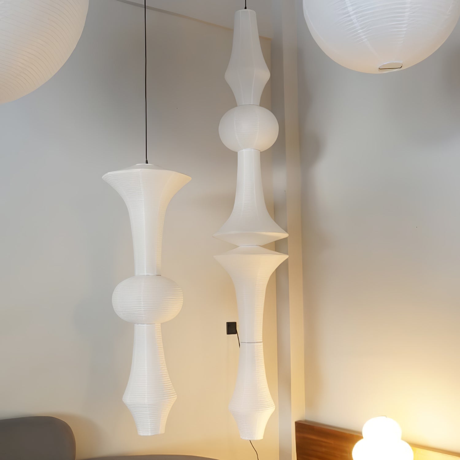 Washi Paper E Pendant Light - Cueteks