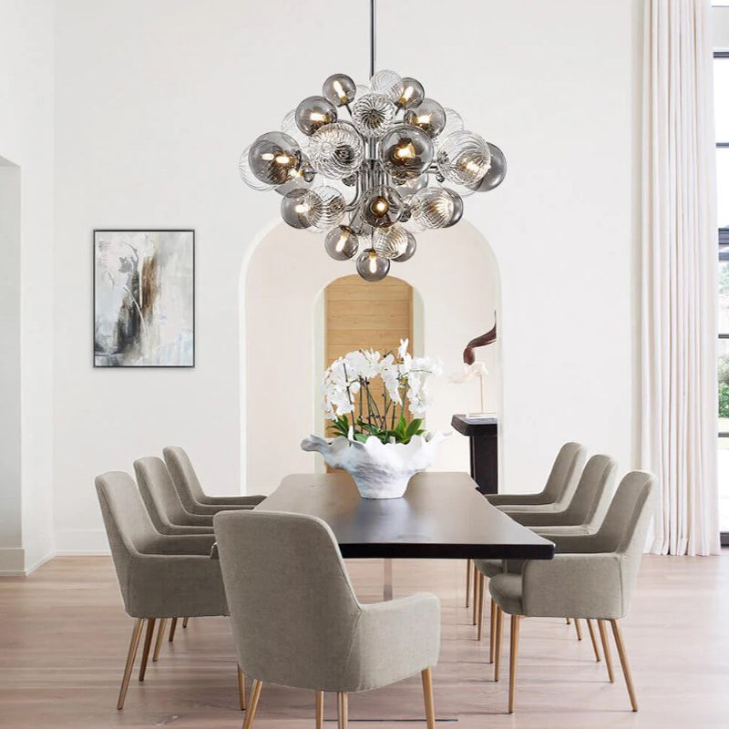 Contemporary Designer Cluster Bubble Glass Chandelier - Cueteks