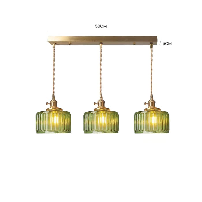 Vintage Stunning Cylinder Glass Pendant Light - Cueteks