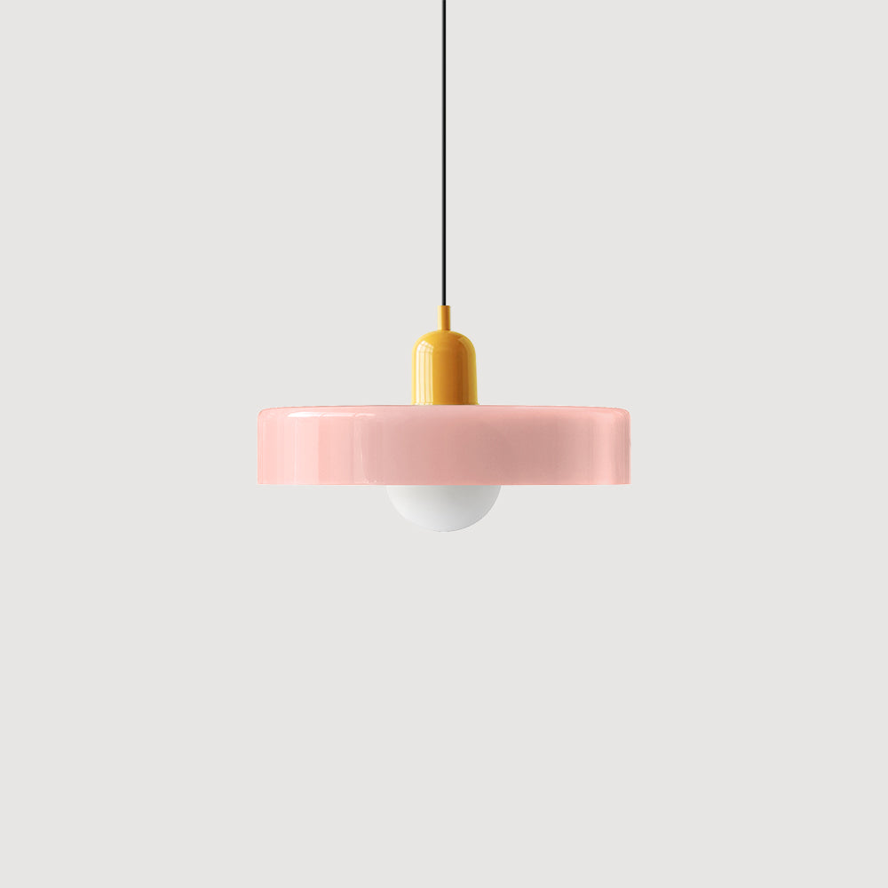Morandi Disc Orb Bauhaus Colorful Glass Pendant Light - Cueteks