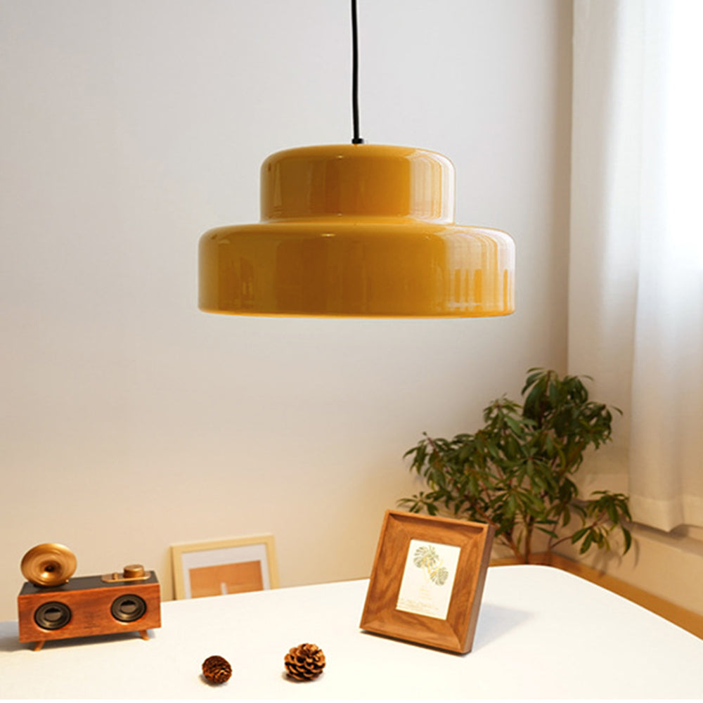 Bauhaus Vintage Orange Warm Pendant Light For Dining Room - Cueteks
