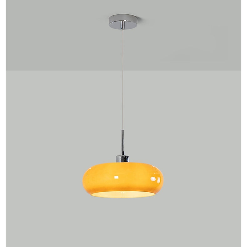 Vintage Bauhaus Round Glass Pendant Light - Cueteks